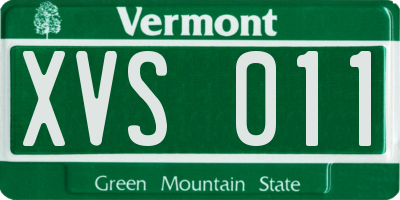 VT license plate XVS011