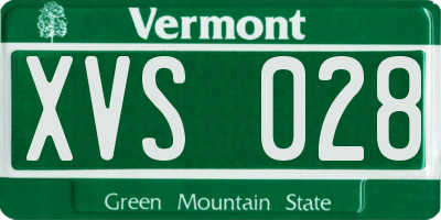 VT license plate XVS028