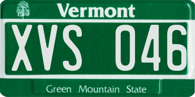 VT license plate XVS046
