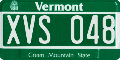VT license plate XVS048