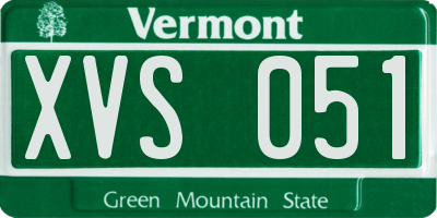 VT license plate XVS051