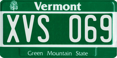 VT license plate XVS069