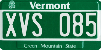 VT license plate XVS085