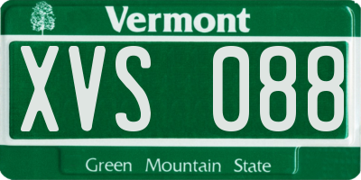 VT license plate XVS088