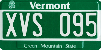 VT license plate XVS095