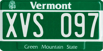 VT license plate XVS097