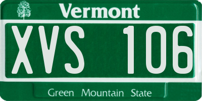 VT license plate XVS106