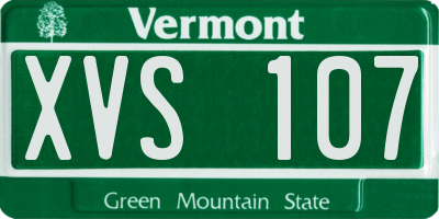 VT license plate XVS107