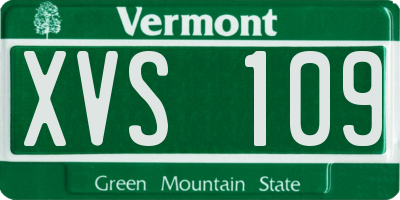 VT license plate XVS109