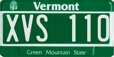 VT license plate XVS110