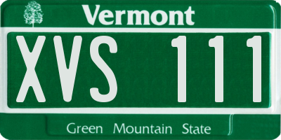 VT license plate XVS111