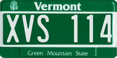 VT license plate XVS114