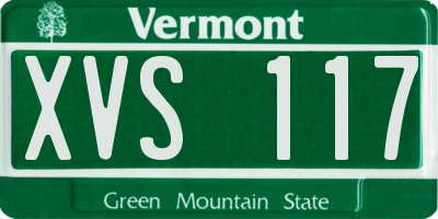 VT license plate XVS117