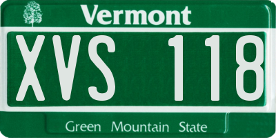 VT license plate XVS118