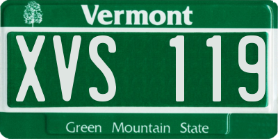 VT license plate XVS119