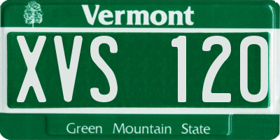 VT license plate XVS120