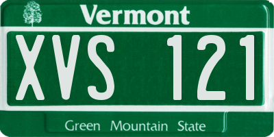 VT license plate XVS121