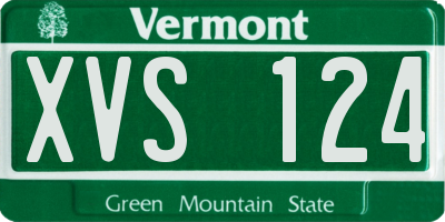 VT license plate XVS124