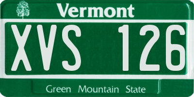 VT license plate XVS126