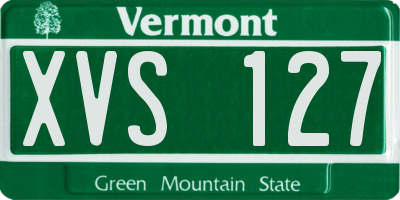 VT license plate XVS127