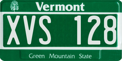 VT license plate XVS128