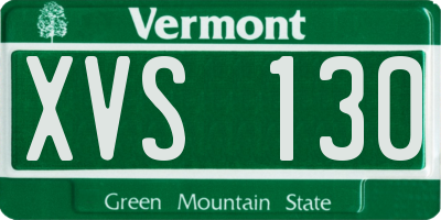 VT license plate XVS130