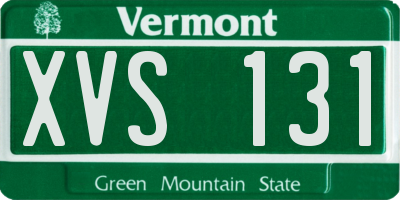 VT license plate XVS131