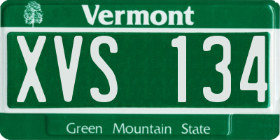 VT license plate XVS134