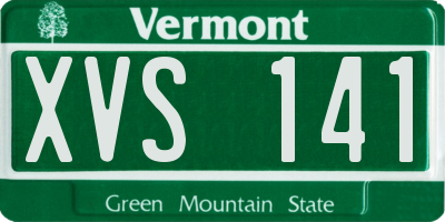 VT license plate XVS141
