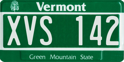 VT license plate XVS142