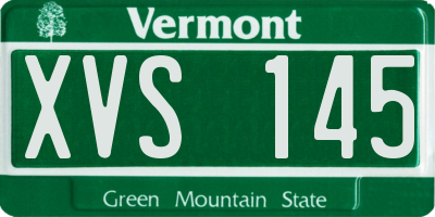 VT license plate XVS145