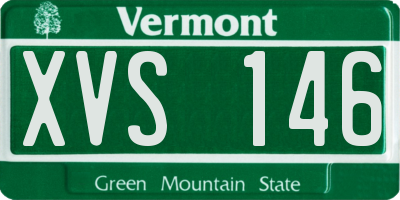 VT license plate XVS146