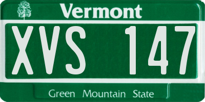 VT license plate XVS147