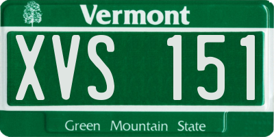 VT license plate XVS151