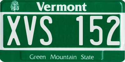 VT license plate XVS152