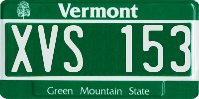 VT license plate XVS153