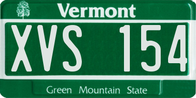 VT license plate XVS154