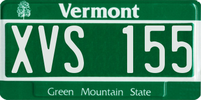 VT license plate XVS155