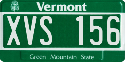 VT license plate XVS156