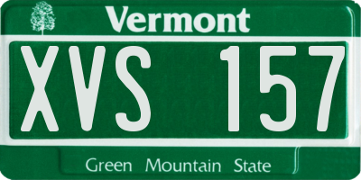 VT license plate XVS157