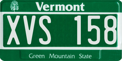 VT license plate XVS158