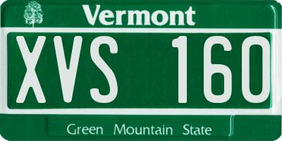 VT license plate XVS160