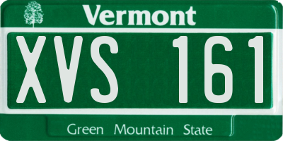 VT license plate XVS161