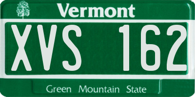 VT license plate XVS162