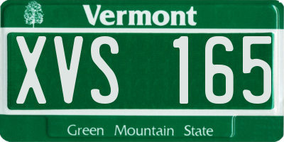 VT license plate XVS165