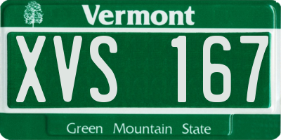 VT license plate XVS167