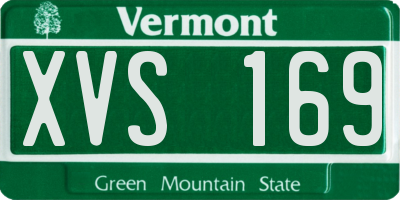 VT license plate XVS169