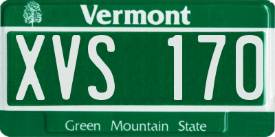 VT license plate XVS170