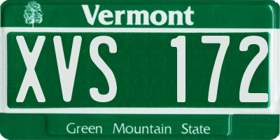 VT license plate XVS172