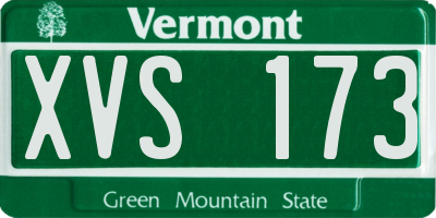 VT license plate XVS173